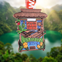 Médaille de finisseur personnalisée en alliage de zinc 50K pour course de trail en montagne et course d'endurance longue distance