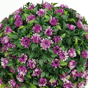 Q14 intérieur extérieur décor résistant aux UV Faux plastique mélangé Rose topiaire <span class=keywords><strong>buis</strong></span> plante <span class=keywords><strong>boule</strong></span> en Pot bricolage bonsaï artificiel - Product Image 5