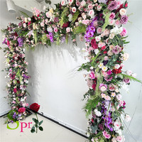 SPR mariée Bouquet dernier mélange de soie artificielle rose violet fleur mur arc panneau fête de mariage anniversaire décoration événements fleur