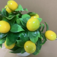 Tanaman Lemon buatan, bunga dekorasi Bonsai kecil hijau pot untuk dekorasi rumah kantor meja