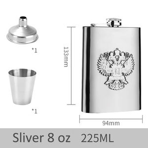 Fiaschetta Portatile da 6/8/9oz in Acciaio Inossidabile Rivestita in Pelle Marrone per Alcol e Whisky, Regalo per Uomo A020 - Product Image 6