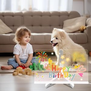 Wholesale Acrylic LED Transparent Daily Writing Board with Dry Erase Surface <b>Plug</b>-<b>In</b> Home Use Modern Design - Product Image 2