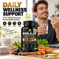 Complément OEM Shilajit Ashwagandha Rhodiola Rosea Panax Ginseng Complex en Capsules pour l'Énergie et la Vitalité – Marque Privée