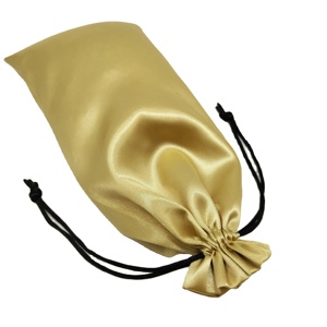 Bolsa de Almacenamiento de Satén Dorado para Bolsos, Bolsa Personalizada de Seda Marrón con Cordón para Pelucas - Product Image 3