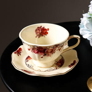 Lelyi anglais rétro haute valeur peint or tasse à café soucoupe européenne vintage rose dentelle <span class=keywords><strong>cour</strong></span> tasse en céramique - Product Image 5