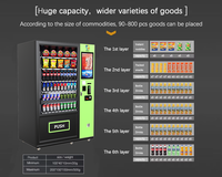 Distributeur automatique de snacks et de boissons pour aliments et boissons, machine commerciale intelligente de soda froid combiné 2026