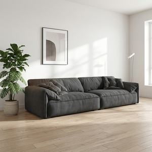 Sofá Ecológico Bugo con Tapicería de Cuero de Grano Completo, Diseño Minimalista Italiano, Estructura de Madera, Subsidiado por el Gobierno - Product Image 1