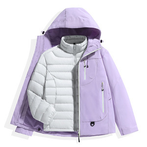 <span class=keywords><strong>Chaqueta</strong></span> Impermeable Transpirable con Cremallera 3 en 1 para Mujer, <span class=keywords><strong>Chaqueta</strong></span> de Senderismo para Otoño e Invierno, Cortavientos, Impermeable, con Forro Polar para <span class=keywords><strong>Hombre</strong></span> - Product Image 2