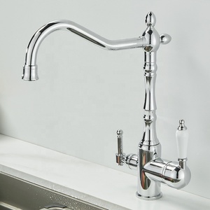 Azeta Kitchen Mixer Taps With Sprayer Classic Rotatable European Luxury Brass Kitchen AT9968 Kitchen - Product Image 5
