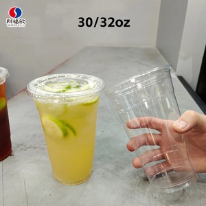 Ly nhựa 1000ML có nắp, in logo tùy chỉnh, dùng cho cà phê đá, nước chanh, nước ép, bia, nhà sản xuất ly PET dùng một lần - Product Image 4