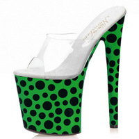 Pantoufles à talons hauts de 20 cm, chaussures à plateforme, Club, talons aiguilles, pôle, danse, bande, été