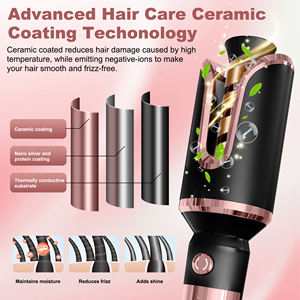 Rizador de pelo de hierro giratorio de onda grande de cerámica de calentamiento rápido, rizador automático portátil para viajes - Product Image 5