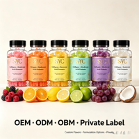 Gummies de bien-être SYC BIO au collagène et à l'acide hyaluronique, 60 gummies, 120g, marque privée, OEM, ODM, prix d'usine, vente en gros