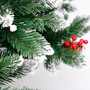 Pointed Christmas <b>Tree</b> with White PE+PVC Mixed Red Fruit, Automatic <b>Tree</b> with <b>Lights</b> - Product Image 2