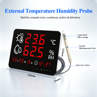 Moniteur de température et d'humidité WiFi industriel avec écran LED, sonde externe haute température, application mobile et enregistrement de données à distance