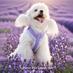 Custom Other Premium 5 Uses Nylon Cotton <b>Dog</b> Bungee Leash Pet <b>Collars</b> & Leashes Harnesses With Bibs Poop Bag Luxury Set - Product Image 1