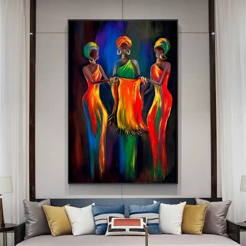 卸売大型肖像画アフリカ女性キャンバス絵画ポスターとプリント壁アート写真リビングルームの家の装飾