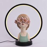Figurine de fille à bulles en résine, ornement, lampe de chevet pour chambre à coucher, lampe de nuit 3D pour chambre d'enfant, lampe de table abstraite pour fille, veilleuse