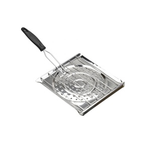 <span class=keywords><strong>Diffuseur</strong></span> de chaleur pour grille-pain de camping en acier inoxydable 430, 22x20 cm, avec poignée pliable en bakélite, pour barbecue au <span class=keywords><strong>gaz</strong></span> ou électrique, et réchaud à mijoter - Product Image 1