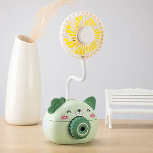 Mini ventilateur USB portable, rechargeable, à trois vitesses, avec contrôle par bouton, design dessin animé, pour extérieur, mignon, en forme d'animal, chauffe-mains électrique - Product Image 3