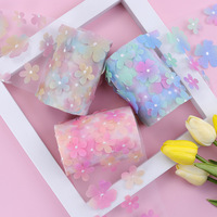 Fourniture directe usine : Ruban en tulle polyester à fleurs brodées en 3D dégradées, nœuds papillon et nœuds, longueur 10 yards