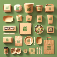 Scatola per Alimenti da Asporto in Carta Kraft Personalizzata con Logo per Consegna a Domicilio