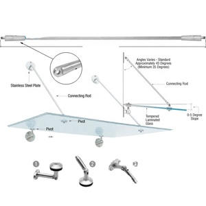 Tende da Sole Sospese per Esterni e Finestre in Acciaio Inox con Pannello in <span class=keywords><strong>Vetro</strong></span> - Product Image 1