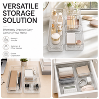 Boîte de rangement transparente en PET, 9 pièces, avec double poignée, étui d'emballage en plastique transparent pour gadgets, bibelots, petites pièces