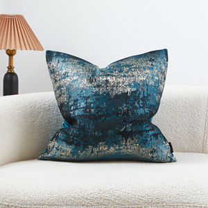 THE-TINOART 20x20 22x22inches Pillow Case Luxury Jacquard Black <strong>Blue</strong> Forest Cream Gold Shinny Throw Pillow <strong>Cushion</strong> <strong>Cover</strong> - Product Image 4