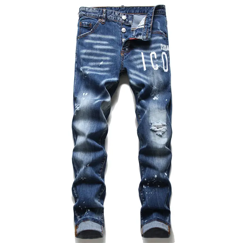 2023 חדש רזה מתאים סחוח צבע מתפתל מכנסי ג 'ינס חם מכירה במסחר חוץ אלסטי