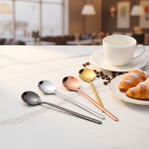 ช้อนเสิร์ฟสแตนเลสดีไซน์เกาหลีรักษ์โลก พร้อมเคลือบสีเงิน สีทอง สีโรสโกลด์ สำหรับไอศกรีม กาแฟ ชา - Product Image 4