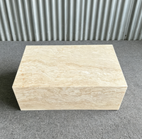 Mesa de Comedor Moderna de Mármol Natural con Textura Porosa en Capas, Pulida y Acabada, Muebles para Sala de Estar, Hogar, Villa, Restaurante