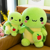 Peluche personnalisée tortue verte, adorable peluche en tissu, sac à dos en peluche, cadeau d'anniversaire pour filles, peluche de style anime