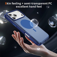 Coque magnétique semi-transparente givrée pour iPhone 18 17 16 Pro Max, compatible avec la charge sans fil, antidérapante, résistante aux chutes et anti-traces de doigts