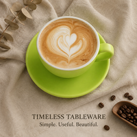 Ensemble tasse et soucoupe en céramique pour café spécialisé, idéal pour les détaillants de boutiques de cadeaux, service de commande OEM pour les acheteurs en gros mondiaux