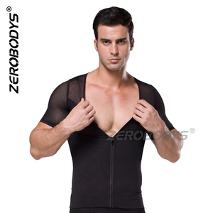 ZEROBODYS W089 180g Fajas Gynäkomastie Kompression snetz Reiß verschluss N Haken Body Shaper Kurzarmhemd für Herren - Product Image 5