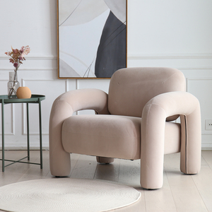 Sillas decorativas nórdicas de diseño escandinavo moderno Boucle de tela personalizadas de fábrica para sala de estar - Product Image 1