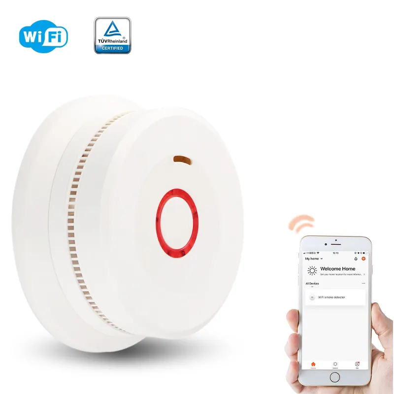 EN14604 VDS certified TUYA WIFI Wireless Photoelectric Wifi Smoke Detector Fire Alarm
