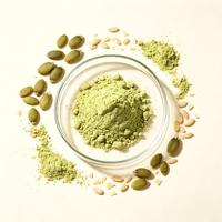Poudre de protéines de graines de citrouille à marque privée, isolat protéiné végétal végétalien de qualité alimentaire pour complément alimentaire