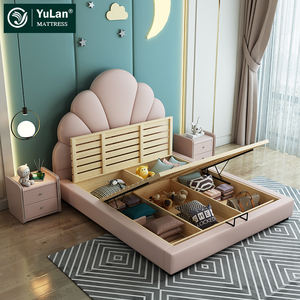 <span class=keywords><strong>Regalo</strong></span> della ragazza mobili per camera da letto <span class=keywords><strong>di</strong></span> lusso 1.5m * 2m/ 1.8m * 2m compensato cartone animato morbido letto a forma <span class=keywords><strong>di</strong></span> conchiglia rosa - Product Image 2