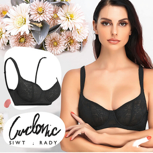 ท็อปเมลอน บราลูกไม้ถักลายแจ็คการ์ดแบบมีโครงบางพิเศษสำหรับฤดูร้อน โพลีเอสเตอร์ 100% คัพ BCDEF แผ่นรองถอดได้ รุ่น ML-YM-PB01M ไซส์พลัส - Product Image 3