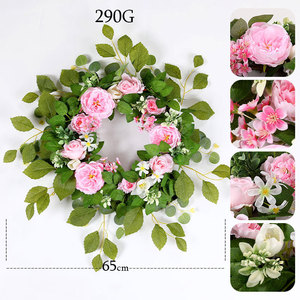 Nouvelle Guirlande Rustique de Printemps 2026 en Feuillage Artificiel Éternel Rose d'Austin pour Porte, Mur, Décoration Extérieure Style Ferme - Product Image 6