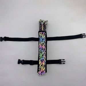 Holographic Large Hand 33Cm Spider Reflective High Premium <b>Bamboo</b> Clack Rave Fan for Party Use - Product Image 3