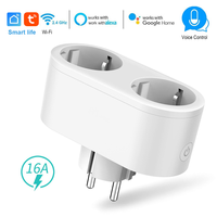 Prise intelligente Tuya Wifi avec télécommande sans fil via l'application Smart Life, 2 prises en 1 avec minuterie