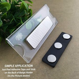 Clip riutilizzabile su ordinazione del fermo di identificazione del magnete dell'etichetta magnetica forte dell'ufficio riutilizzabile <span class=keywords><strong>con</strong></span> tre forti magneti al neodimio e supporto <span class=keywords><strong>adesivo</strong></span> - Product Image 6