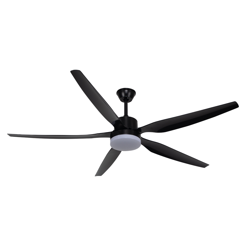 66 Inch 5 Blades Iron DC Motor LED 3 Colors Remote Control Ceiling Fan with Light for Office
