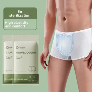 Lot de 4 boxers jetables non tissés respirants pour hommes – Taille adulte, taille mi-haute, idéal pour les voyages - Product Image 6