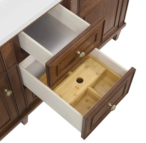 <span class=keywords><strong>Mobile</strong></span> <span class=keywords><strong>Bagno</strong></span> Classico in Noce Stile Mid-century Personalizzato <span class=keywords><strong>con</strong></span> Top in Quarzo e Doppio Lavabo in Ceramica <span class=keywords><strong>da</strong></span> 60'' - Product Image 6