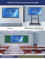 Tableau blanc interactif LED tout-en-un de 75 pouces, affichage numérique 4K avec tableau intelligent multi-touch pour salle de classe et bureau