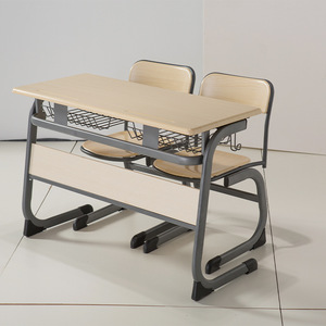 Muebles <span class=keywords><strong>de</strong></span> aula <span class=keywords><strong>de</strong></span> madera <span class=keywords><strong>de</strong></span> dos plazas <span class=keywords><strong>de</strong></span> alta calidad, 2 asientos, escritorio <span class=keywords><strong>y</strong></span> silla para estudiantes <span class=keywords><strong>de</strong></span> escuela Doble - Product Image 1